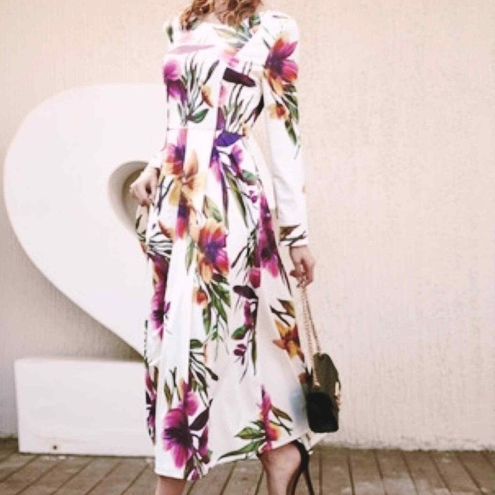 Floral Long Sleeve Maxi Dress
